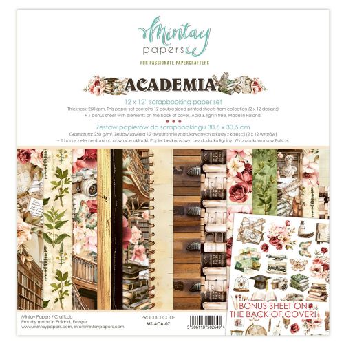 papier scrapbook Mintay Papers - academia [zestaw 12"x12"]