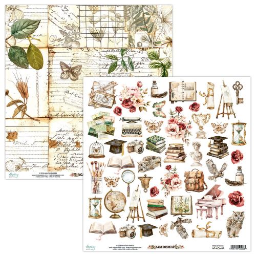 papier scrapbook Mintay Papers - academia - arkusz z elementami