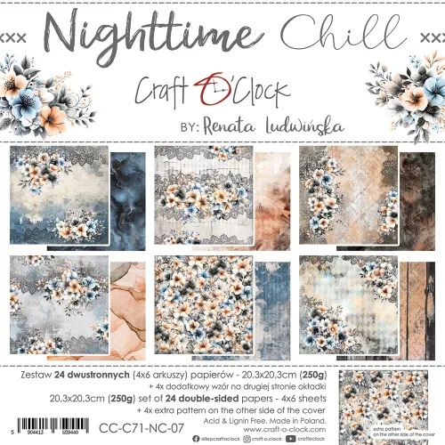 papier scrapbook Craft o'clock - nighttime chill [zestaw 8" x 8"]