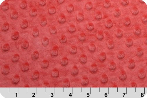 polar Minky cuddle dimple - arbuzowy czerwony 50x75