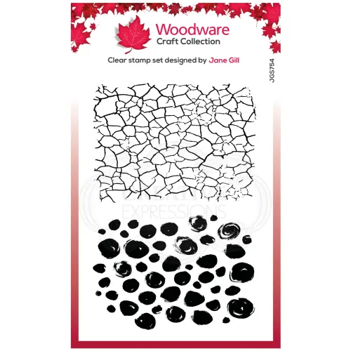 stempel polimerowy Woodware -  crackles &amp; dots