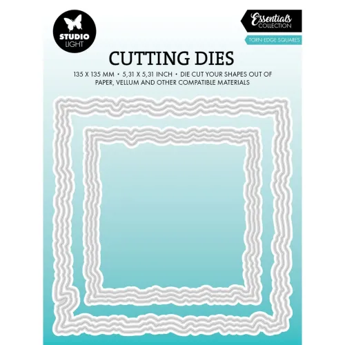 wykrojnik Studio light - essentials cutting die torn edge Squares [SL-ES-CD914]