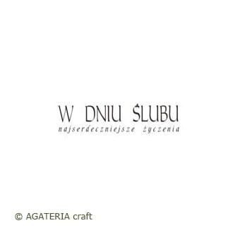stempel polimerowy - napis: W Dniu Ślubu naserdeczniejsze Życzenia