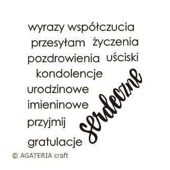 stempel polimerowy - napisy: Zestaw napisów Serdeczne pozdrowienia
