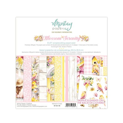papier scrapbook Mintay Papers - Blossom Serenity [zestaw 8"x8"]