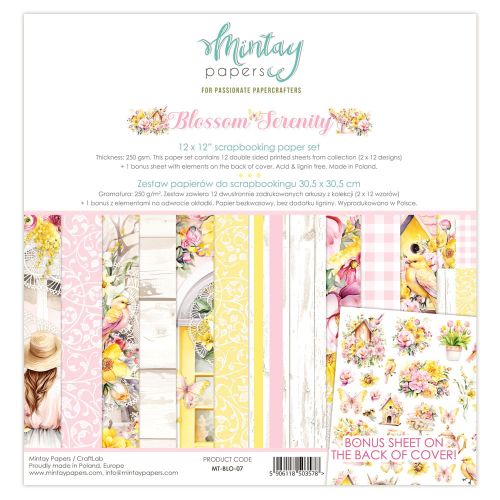 papier scrapbook Mintay Papers - blossom serenity [zestaw 12"x12"]