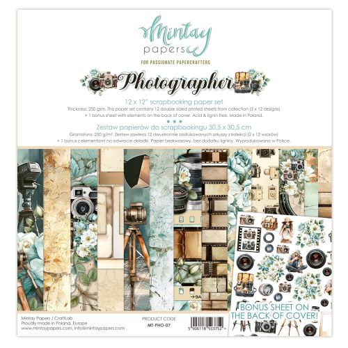 papier scrapbook Mintay Papers - photographer [zestaw 12"x12"]