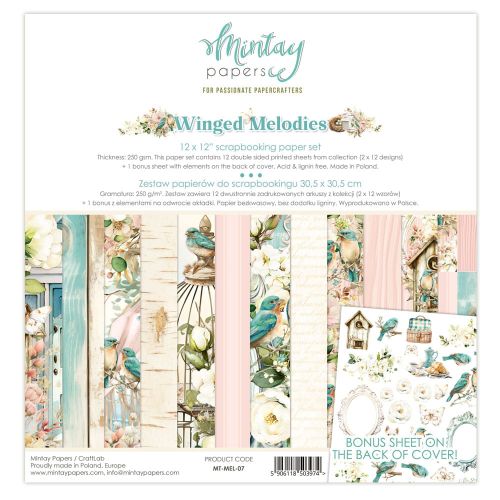 papier scrapbook Mintay Papers - winged melodies [zestaw 12"x12"]