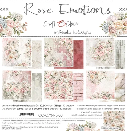 papier scrapbook Craft o'clock - rose emotions [zestaw 12" x 12"]