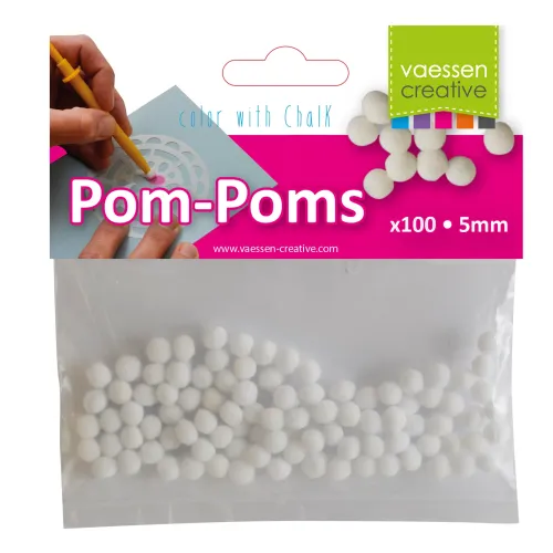 pomponiki 5mm - kolor biały