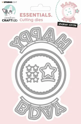 wykrojnik Studio light - essentials cutting dies shaker circle happy birthday [CCL-ES-CD159]