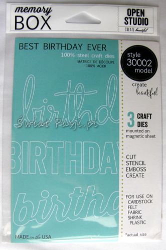 wykrojnik Memory Box (Open Studio) - best birthday ever [30002]