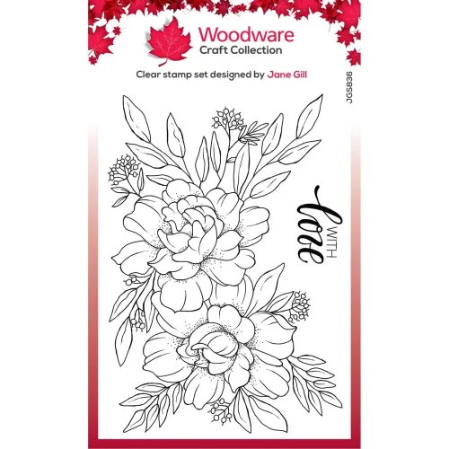 stempel polimerowy Woodware -  roses with ilove [JGS836]
