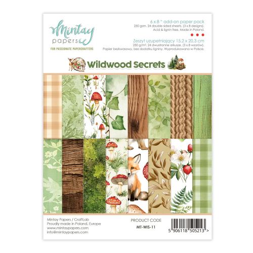 papier scrapbook Mintay Papers - wildwood secrets (zestaw papierów uzupełniających) 15,2x20,3 cm [bloczek/pad]