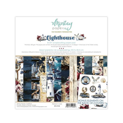 papier scrapbook Mintay Papers - lighthouse [zestaw 8"x8"]
