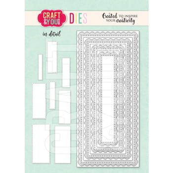 wykrojnik Craft&amp;You - DL base decorative stiches / DL bazy z przeszyciami [CW347]