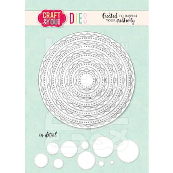 wykrojnik Craft&amp;You - circles base decorative stiches / koła bazy z przeszyciami [CW348]