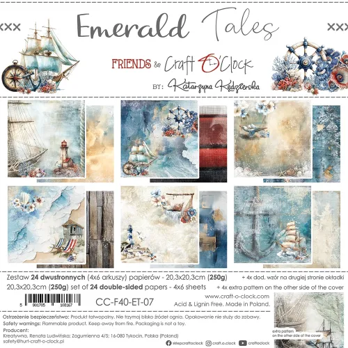 papier scrapbook Craft o'clock - emerald tales [zestaw 8" x 8"]
