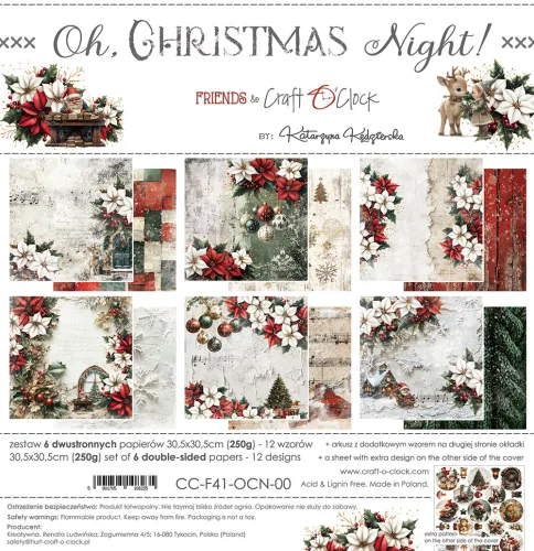 papier scrapbook Craft o'clock - christmas night [zestaw 12" x 12"]