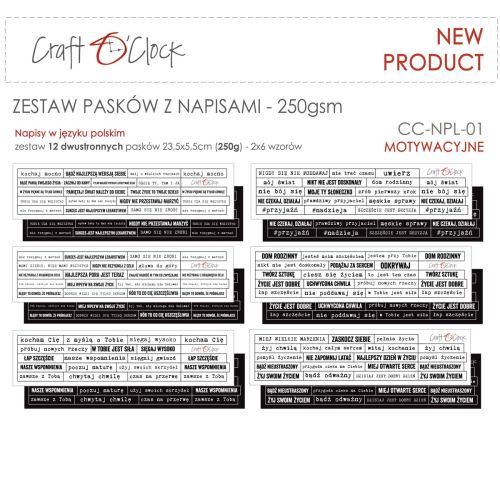 zestaw pasków Craft o'clock - napisy motywacyjne PL 12 szt