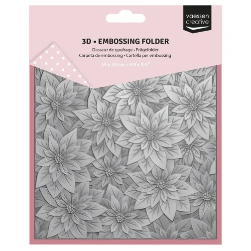 folder do embossingu 3D Vaessen Creative christmas rose [3625-0109]