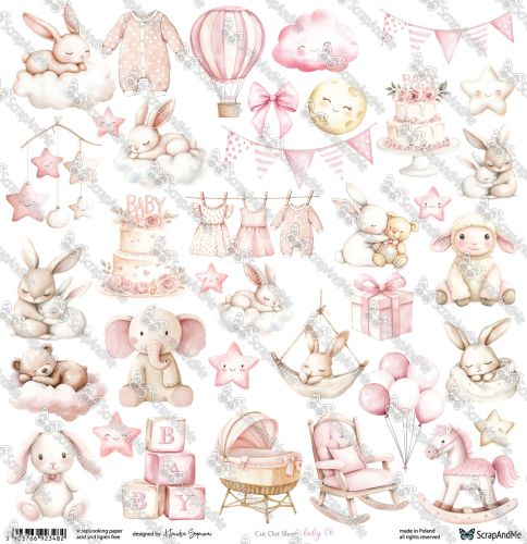 arkusz z elementami do wycinania ScrapAndMe - baby 06