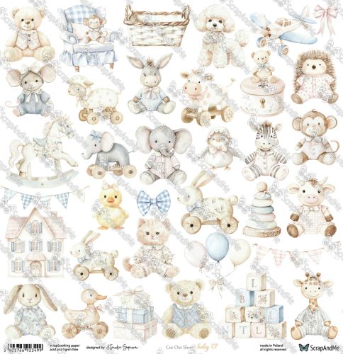 arkusz z elementami do wycinania ScrapAndMe - baby 07