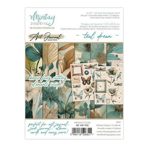 zeszyt papierów do scrapbookingu Mintay Art Journal 15x20 - teal dream