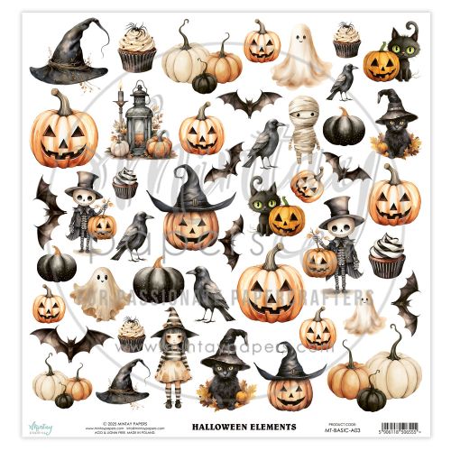 papier do scrapbookingu Mintay - elementy do wycinania - halloween