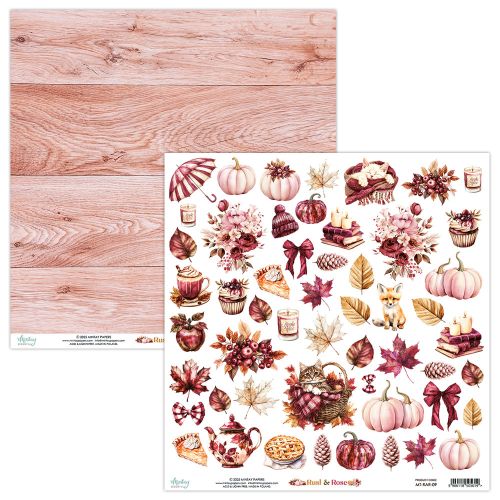 papier scrapbook Mintay Papers - rust &amp; rose - arkusz z elementami