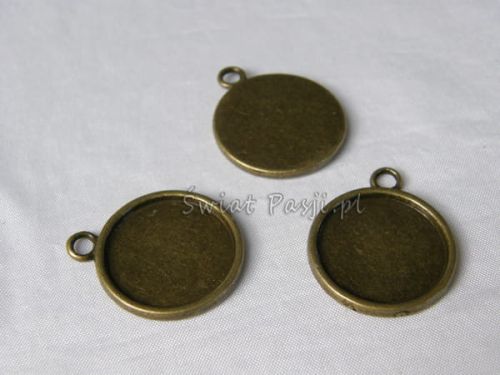 zawieszka - okrągła ramka gładka (mosiężna) 24 mm