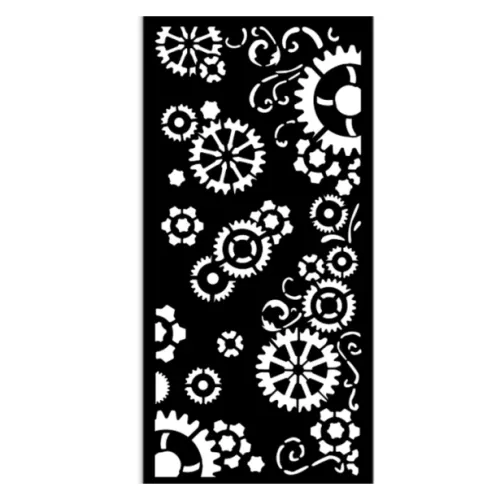szablon Stamperia 12 x 25 cm - gear up - zębatki