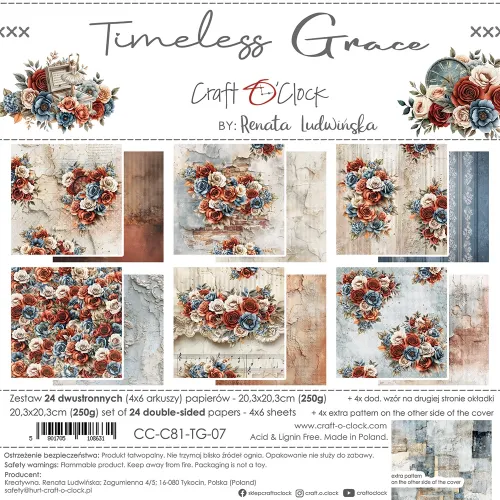 papier scrapbook Craft o'clock - timeless grace [zestaw 8" x 8"]