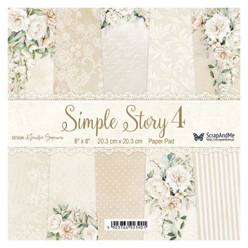 papier scrapbook ScrapAndMe - simple story 4 [zestaw 8"x8"]