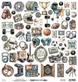 papier scrapbook Mintay Papers - man cave - arkusz z elementami