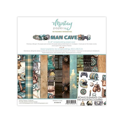 papier scrapbook Mintay Papers - man cave [zestaw 8"x8"]