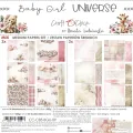 papier scrapbook Craft o'clock - baby girl universe - zestaw bazowy mix 20x20 cm