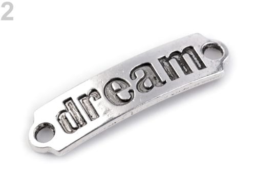 łącznik biżuteryjny z napisem - dream (platynowy)
