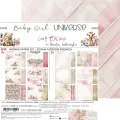 papier scrapbook Craft o'clock - baby girl universe - zestaw bazowy mix 20x20 cm