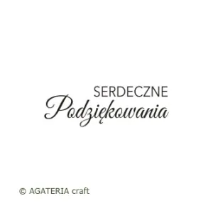 stempel polimerowy - napis: Serdeczne Podziękowania