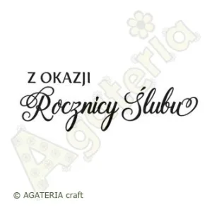 stempel polimerowy - napis: Z okazji Rocznicy Ślubu