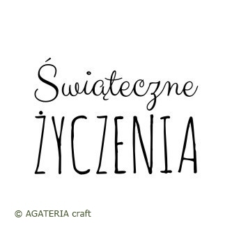stempel polimerowy - napis: Świąteczne życzenia