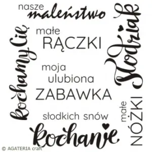 stempel polimerowy - napisy: dziecięce "słodziak"