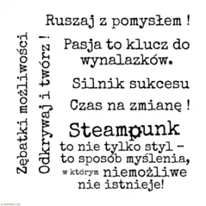 stempel polimerowy - napisy: steampunk