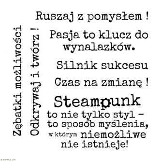 stempel polimerowy - napisy: steampunk