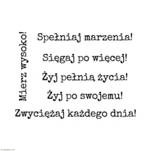 stempel polimerowy - napisy: mierz wysoko