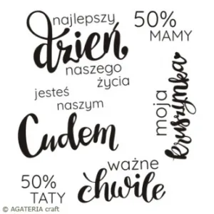 stempel polimerowy - napisy: dziecięce "ważne chwile"