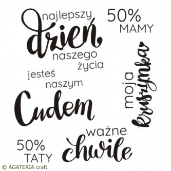 stempel polimerowy - napisy: dziecięce "ważne chwile"