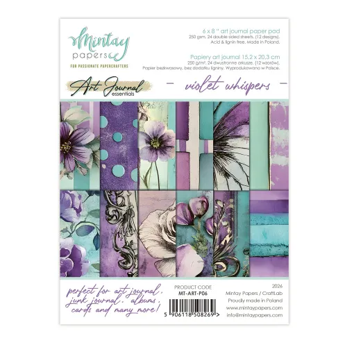 zeszyt papierów do scrapbookingu Mintay Art Journal 15x20 - violet whispers