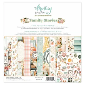 papier scrapbook Mintay Papers - family stories [zestaw 12"x12"]